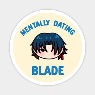 Honkai Star Rail mentally dating Blade chibi typography | Morcaworks Magnet